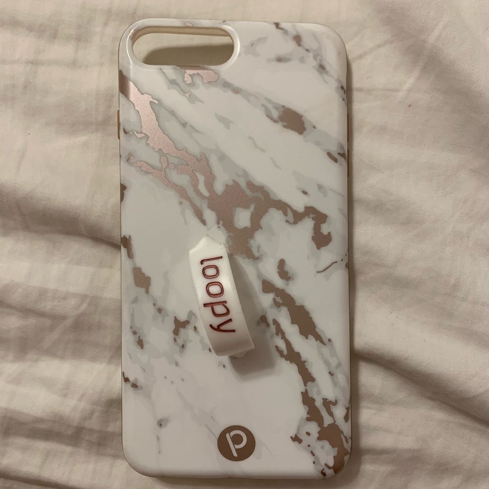 Rose gold marble Loopy case for iPhone 8+